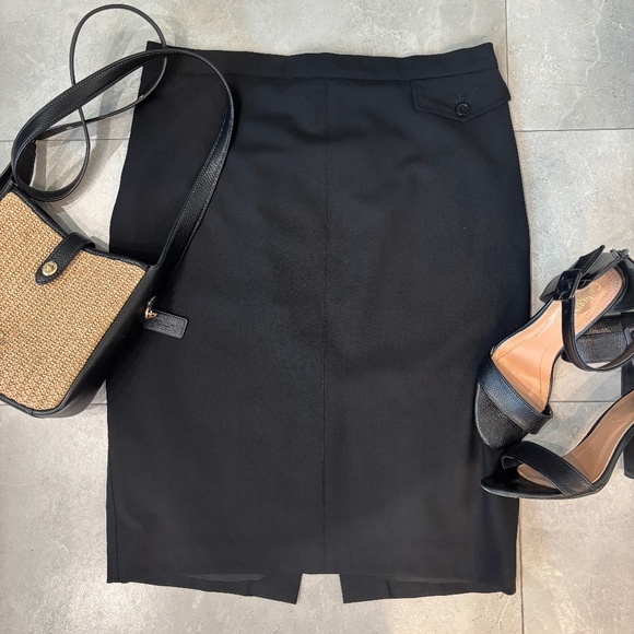 BCBGMaxAzria Wool Pencil Skirt - Black Size 8 - Picture 1 of 10
